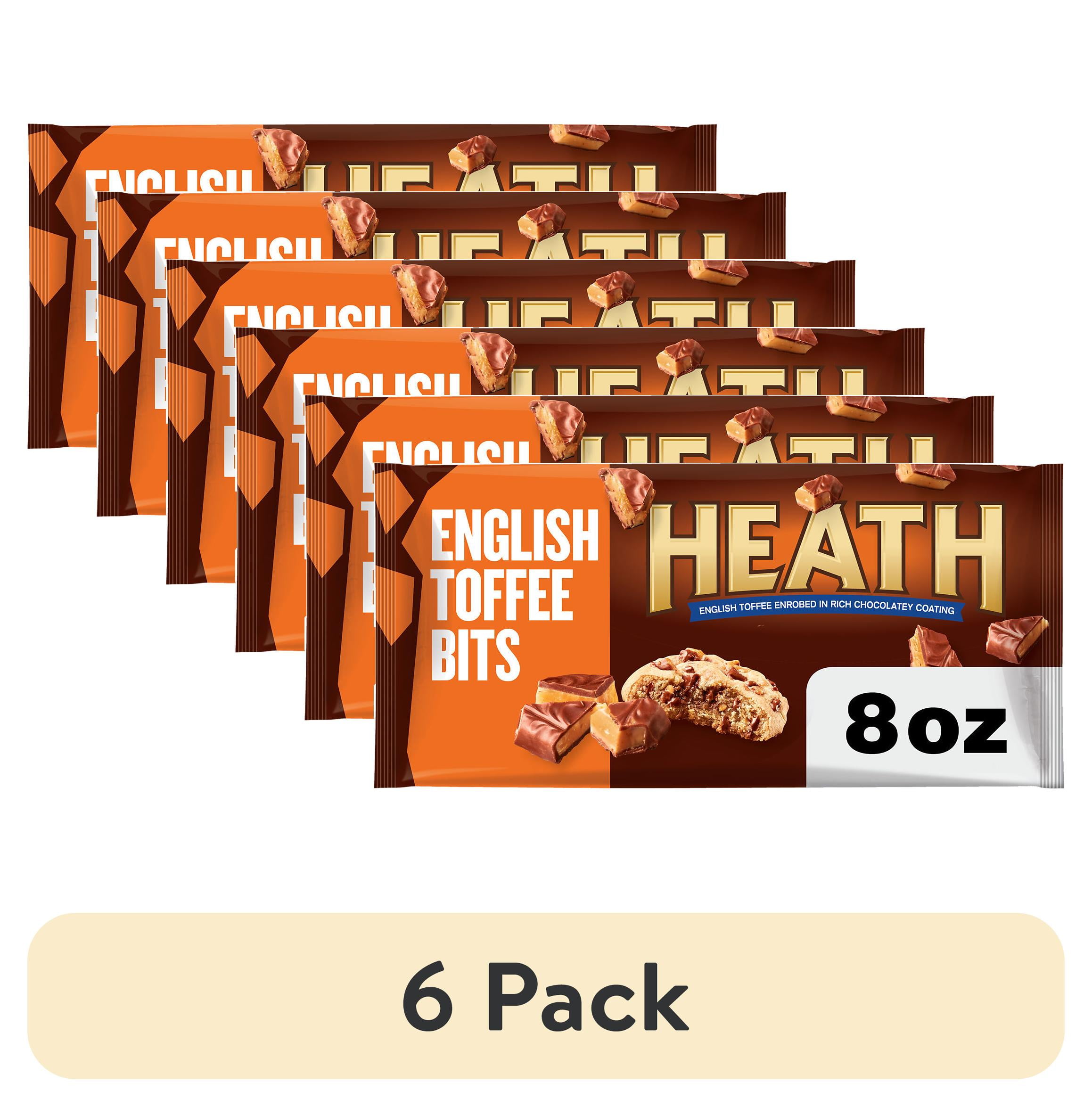 (6 pack) Heath Chocolatey English Toffee Baking Bits, Bag 8 oz