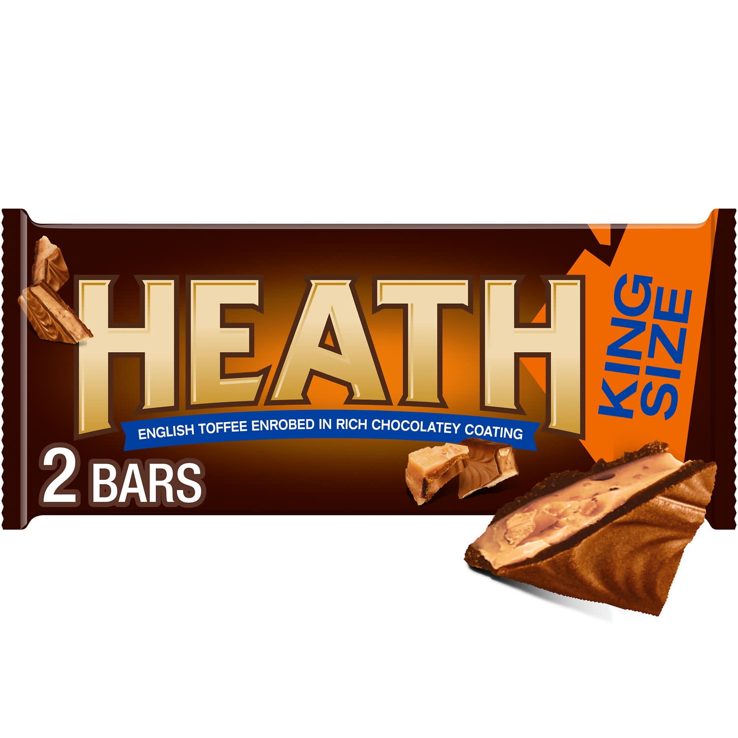 Heath Chocolatey English Toffee King Size Candy, Pack 2.8 oz