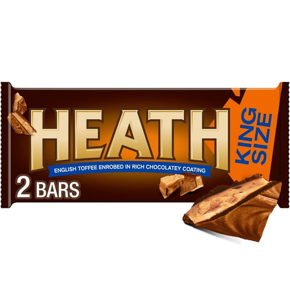 Heath Chocolatey English Toffee King Size Candy, Pack 2.8 oz