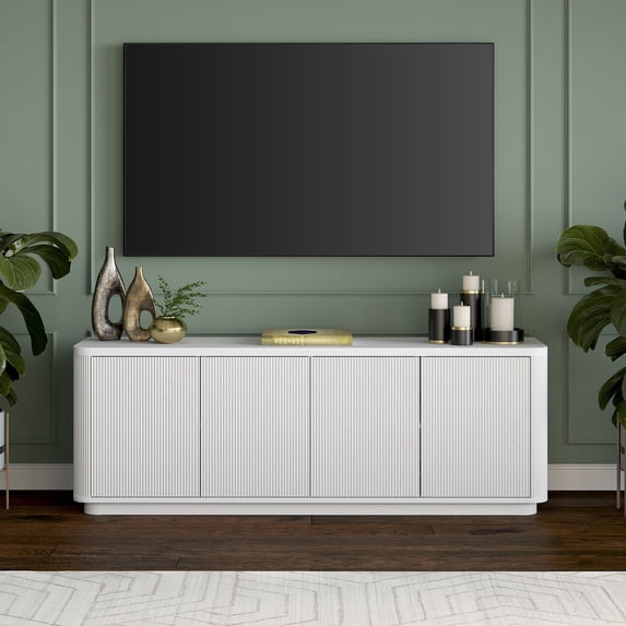 Heath & Cliff Easton Rectangular TV Stand for TV's up to 75" - 68" Wide White