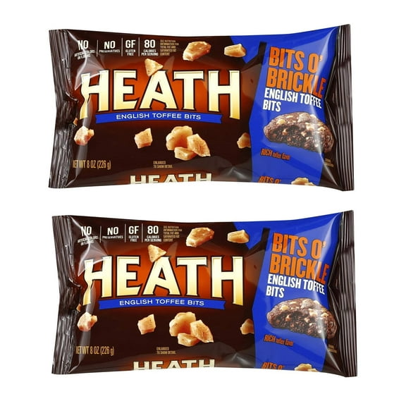 Heath English Toffee Bits O' MDA05Brickle Plenty to Share and Stock the Pantry, Fun to Snack on or to Cook with Gluten Free - (Pack of 2)