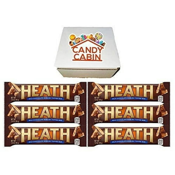 Heath Milk Chocolate Butter Toffee 1.4 Oz Candy Bar, Multiple Pack Box By CANDY CABIN 6 Pack