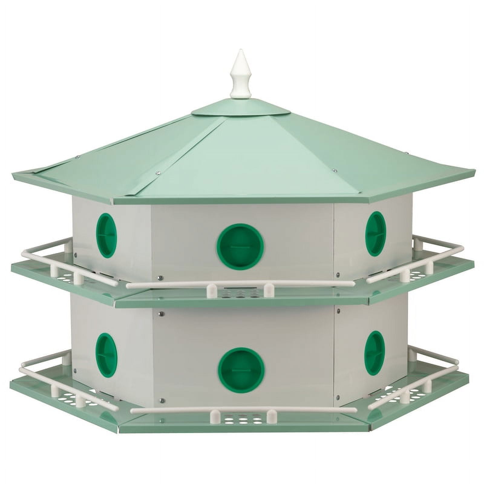 Heath Deluxe Green and White Aluminum 12-Room Bird House