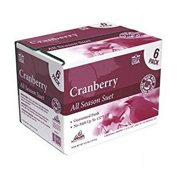 Heath Outdoor Products DD27-6 All Season Cranberry Suet Cake, 6-Pack
