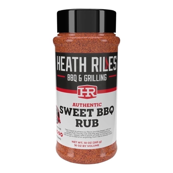 Heath Riles BBQ Rub - Sweet Seasoning, Champion Pitmaster Recipe, Legendary Rubs for Smoking & Grilling, 70+ BBQ Championships, 10 oz.
