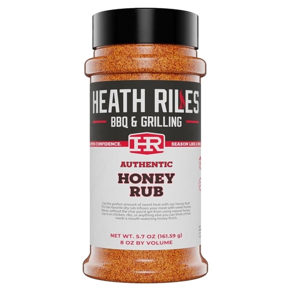 Heath Riles BBQ Rub - Honey Seasoning, Champion Pitmaster Recipe, Legendary BBQ Rubs For Smoking & Grilling, 80+ BBQ Championships, 8 oz.