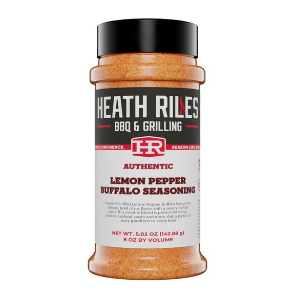 Heath Riles BBQ Rub - Lemon Pepper Buffalo Seasoning, Champion Pitmaster Recipe, Legendary Rubs For Smoking & Grilling, 70+ BBQ Championships, 8 oz.