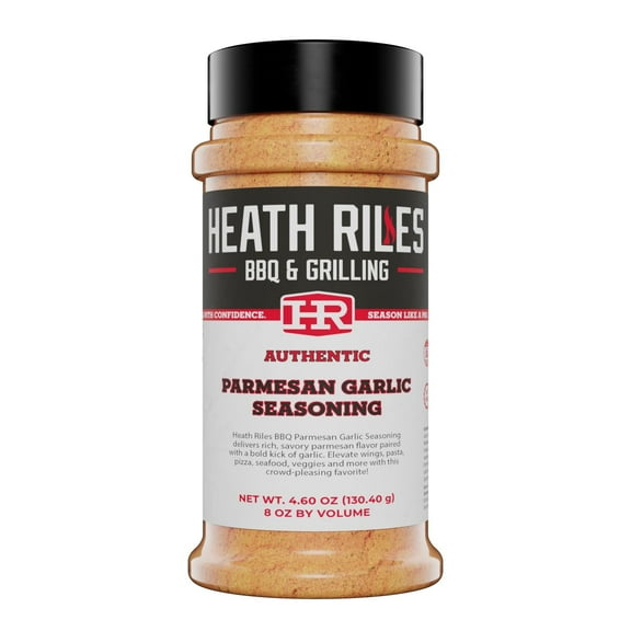 Heath Riles BBQ Rub - Parmesan Garlic Seasoning, Champion Pitmaster Recipe, Legendary Rubs For Smoking & Grilling, 70+ BBQ Championships, 8 oz.
