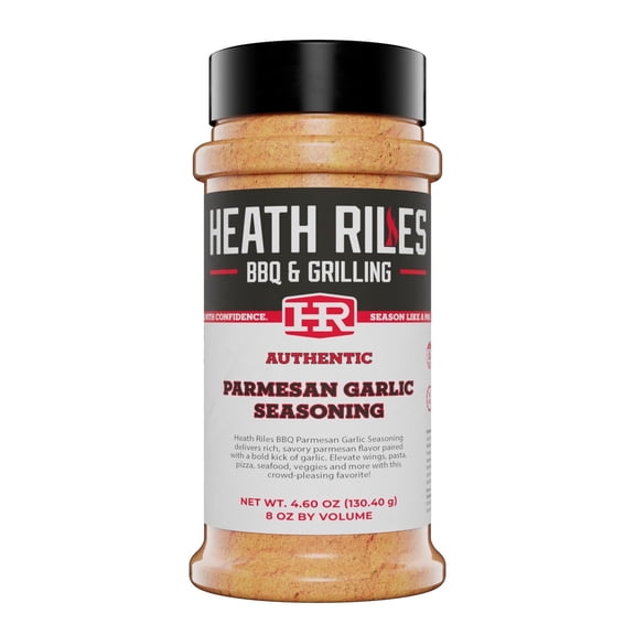 Heath Riles BBQ Rub - Parmesan Garlic Seasoning, Champion Pitmaster Recipe, Legendary Rubs For Smoking & Grilling, 70+ BBQ Championships, 8 oz.