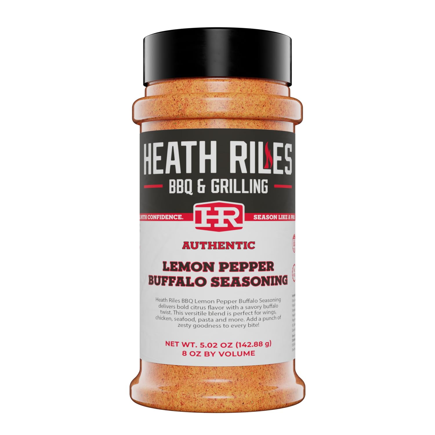 Heath Riles BBQ Rub SBF3- Lemon Pepper Buffalo Seasoning, Champion Pitmaster Recipe, Legendary Rubs For Smoking & Grilling, 70+ BBQ Championships, 8 oz.