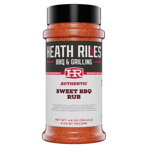 Heath Riles BBQ Rub - Sweet Seasoning, Champion Pitmaster Recipe, Legendary Rubs For Smoking & Grilling, 80+ BBQ Championships, 8 oz.