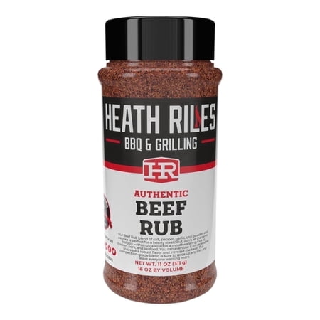 Heath Riles BBQ Rub - Beef Seasoning, Champion Pitmaster Recipe, Legendary Rubs For Smoking & Grilling, 70+ BBQ Championships, 11 oz.