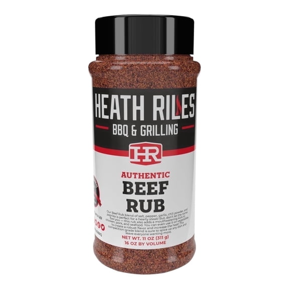Heath Riles BBQ Rub - Beef Seasoning, Champion Pitmaster Recipe, Legendary Rubs For Smoking & Grilling, 70+ BBQ Championships, 11 oz.