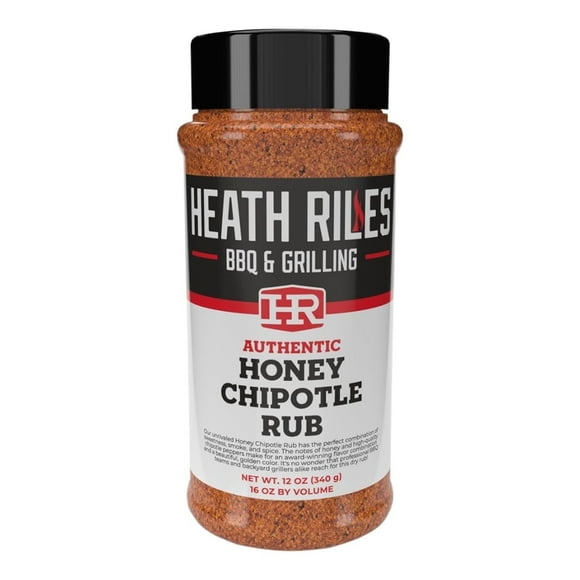 Heath Riles BBQ Rub - Honey Chipotle Seasoning, Champion Pitmaster Recipe, Legendary Rubs For Smoking & Grilling, 70+ BBQ Championships, 12 oz.