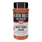 Heath Riles BBQ Rub, Hot BBQ Rub Seasoning, Champion Pitmaster Recipe, Shaker Spice Mix, 13 oz.