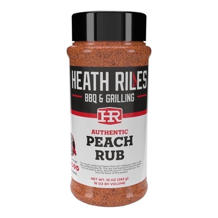 Heath Riles BBQ Rub - Peach Seasoning, Champion Pitmaster Recipe, Legendary Rubs For Smoking & Grilling, 70+ BBQ Championships, 10 oz.