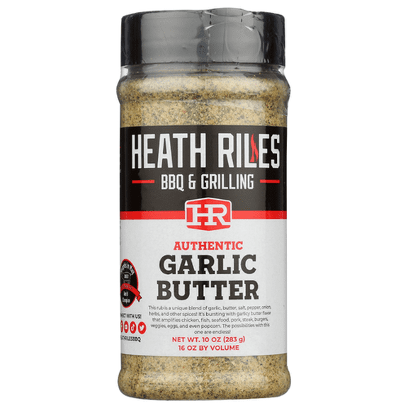 Heath Riles Rub Shaker Garlic Butter 10 oz (Pack of 12)