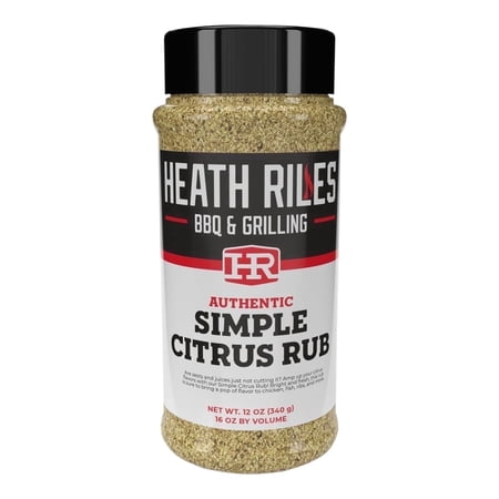 Heath Riles BBQ Rub - Simple Citrus Seasoning, Champion Pitmaster Recipe, Legendary Rubs For Smoking & Grilling, 70+ BBQ Championships, 12 oz.
