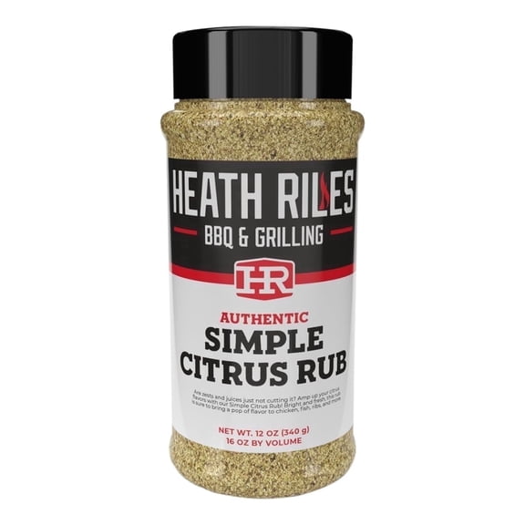 Heath Riles BBQ Rub - Simple Citrus Seasoning, Champion Pitmaster Recipe, Legendary Rubs For Smoking & Grilling, 70+ BBQ Championships, 12 oz.