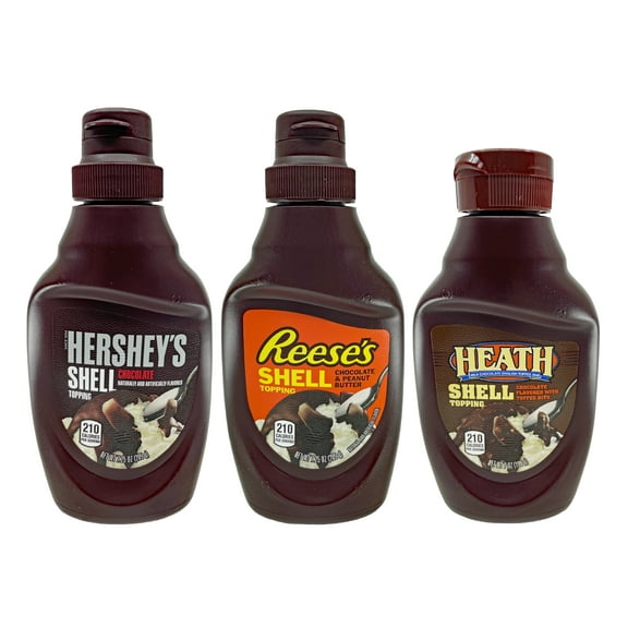 Hershey Shell Topping and Flavor Syrup Variety | Kosher | 3 Pack