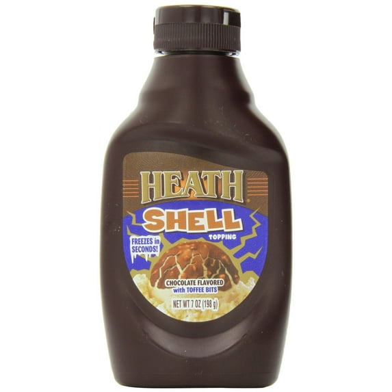 Heath Shell Toppings, Chocolate With Toffee Bits, 7-Ounce Bottles (Pack Of 4)