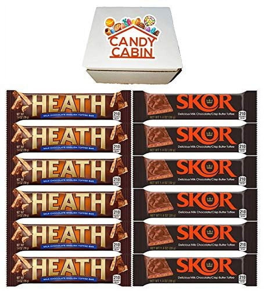 Heath & Skor Milk Chocolate Butter Toffee Candy Bar Combo, 1.4 Oz Pack of 12 6 of each By CANDY CABIN