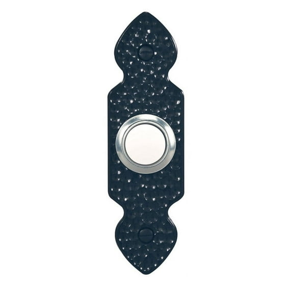 Heath Zenith Hammered Black Plastic Wired Pushbutton Doorbell