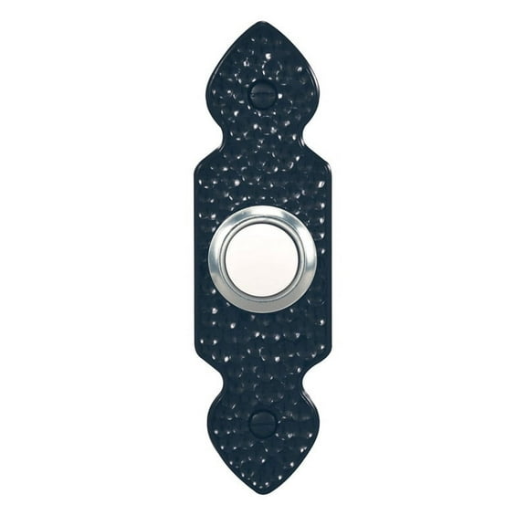 Heath Zenith Hammered Black Plastic Wired Pushbutton Doorbell