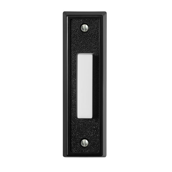 Heath Zenith Heath Zenith Black Plastic Wired Lighted Push Doorbell Button