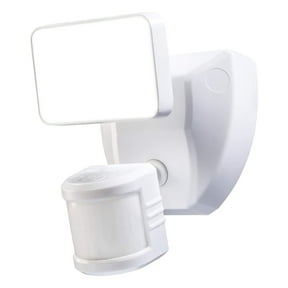 Heath Zenith 180 Degree LED Motion Sensor and Voice Activated Outdoor Security Flood Light White Finish, 6"H - N/A