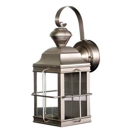 Heath Zenith Motion-Sensing Hardwired LED Silver Coach Light