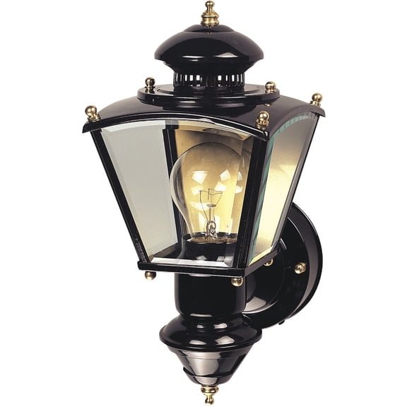 Heath Zenith Motion Sensor Coach Light Outdoor Lantern - Incandescent Electric - Black Residential Use, Standard Application