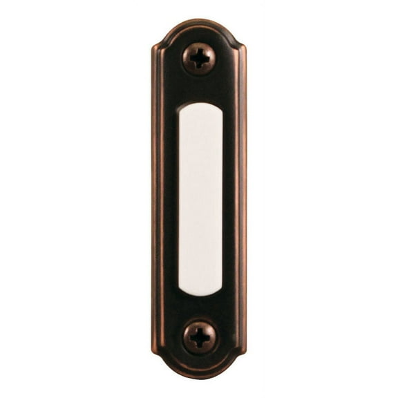Heath Zenith Oil Rubbed Bronze Brown Metal Wired Pushbutton Doorbell