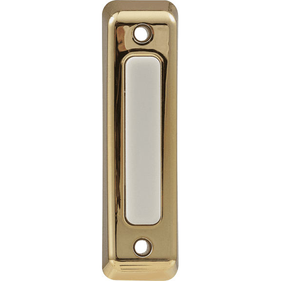 Heath Zenith Polished Brass Doorbell Button - Single Pack  Residential Use, Standard Application