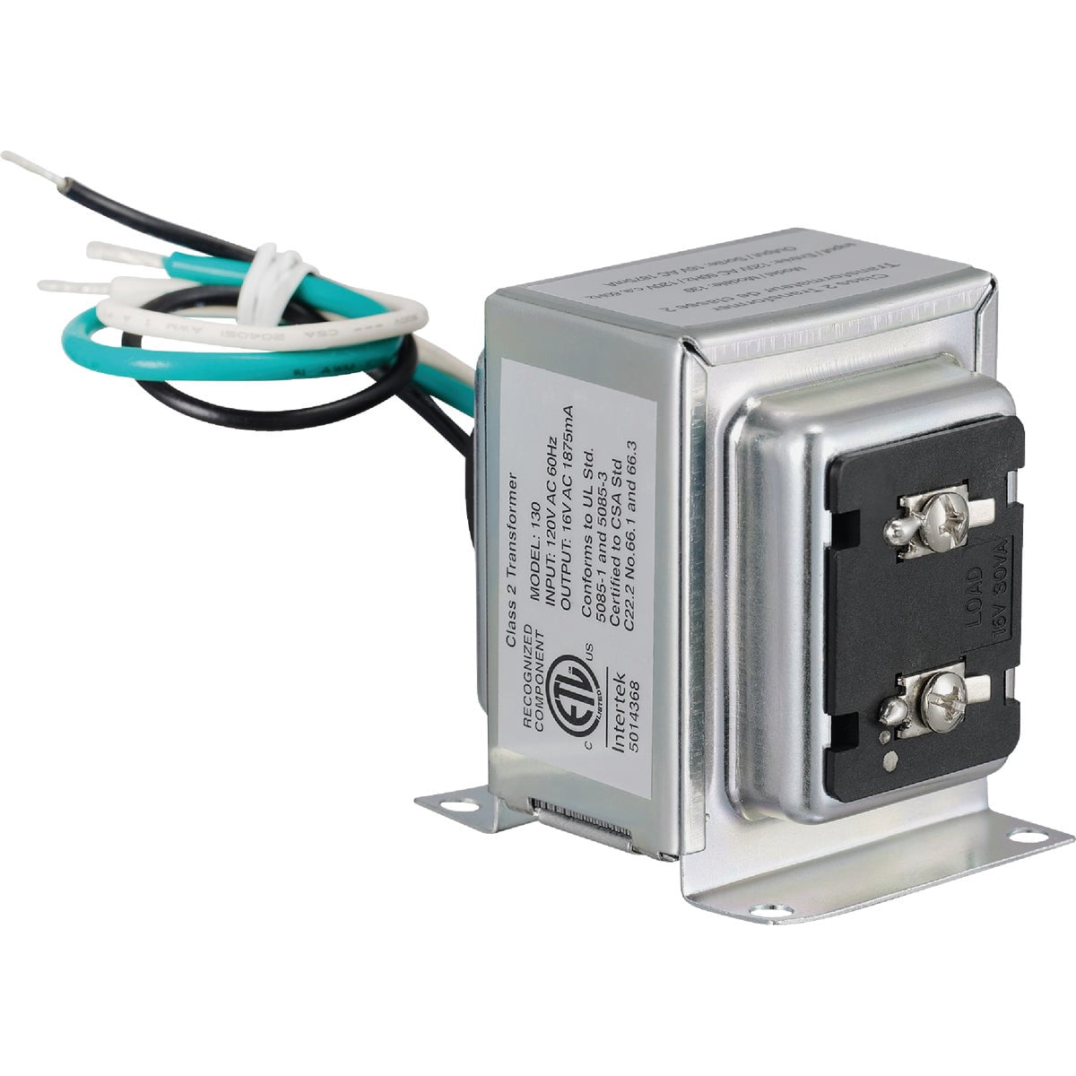 Heath Zenith Doorbell Wired Transformer SL-130-03 - Hardwire Chime - Silver — Indoor & Outdoor Use, NEC-Compliant