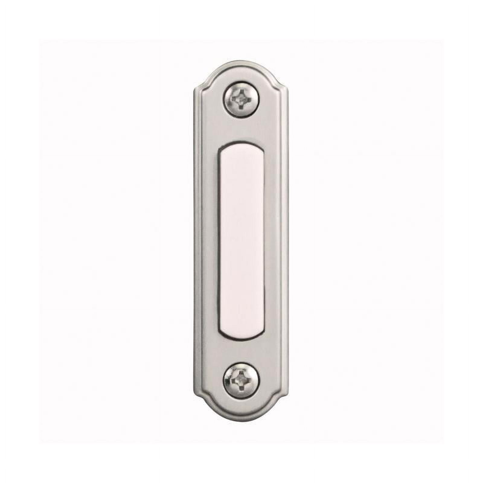 Heath Zenith Polished Chrome Silver/White Metal Wired Pushbutton Doorbell