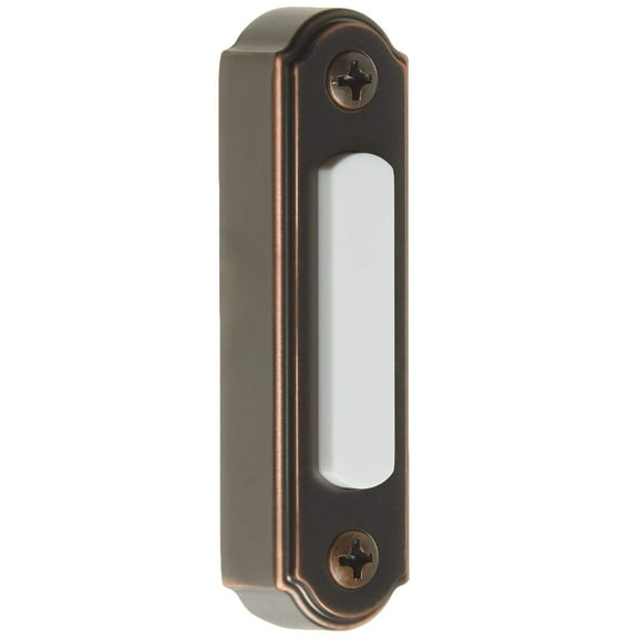 Heath Zenith SL-557-00 Oil Rubbed Bronze Brown Metal Wired Pushbutton Doorbell