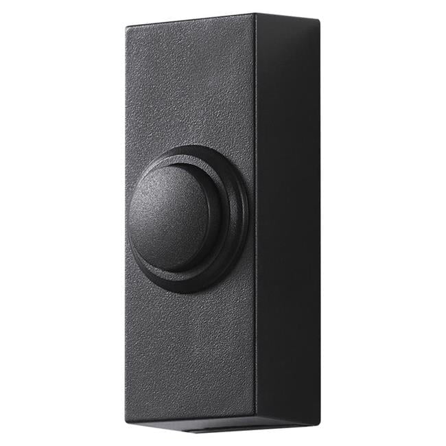 Black Satin Nickel Wireless Pushbutton Doorbell with Lighted Button