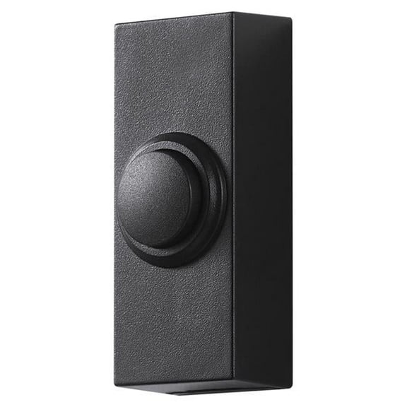 Heath Zenith Satin Nickel Black Plastic Wireless Pushbutton Doorbell
