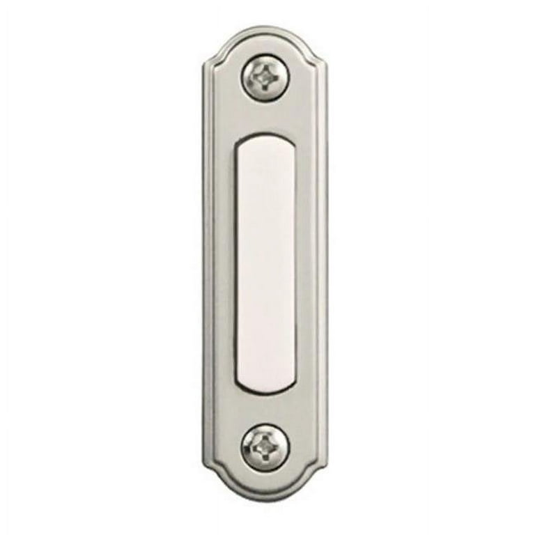 Heath Zenith Satin Nickel Silver Metal Wired Pushbutton Doorbell Heath Zenith Satin Nickel Silver Metal Wired Pushbutton Doorbell