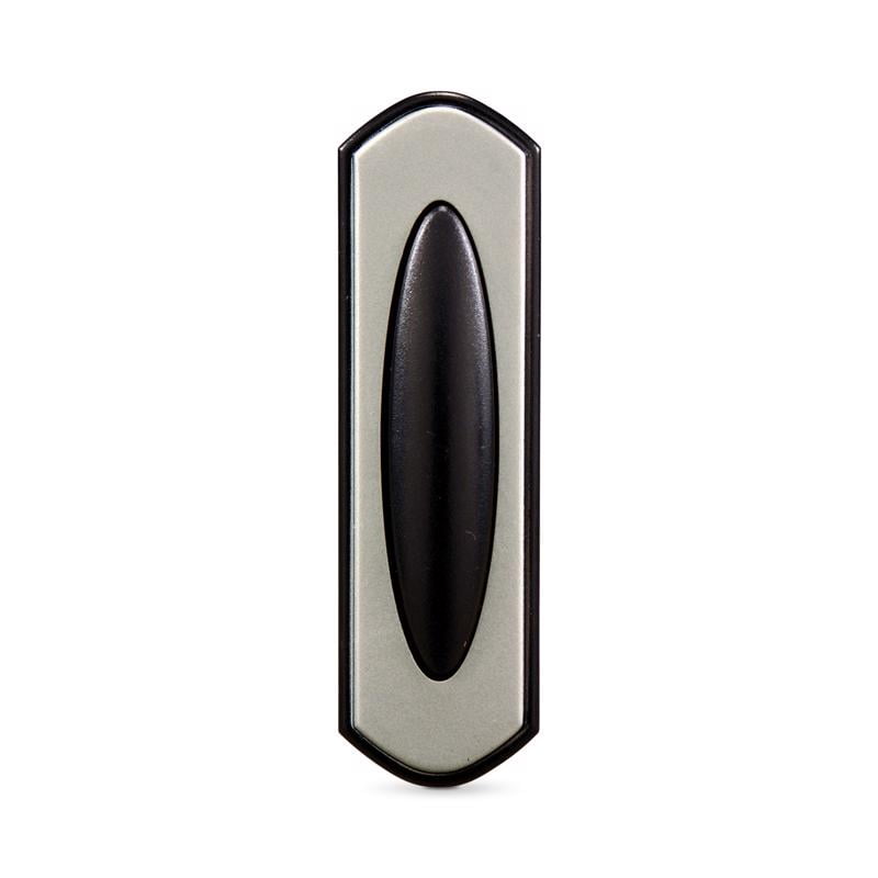 Black and Satin Nickel Wireless Push Button Doorbell