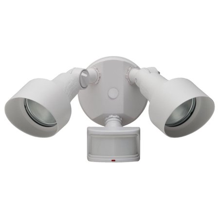 Heathco HZ-5597-WH 2 Bulb 100 Watt White DualBrite® 2-Level Motion Flood Light