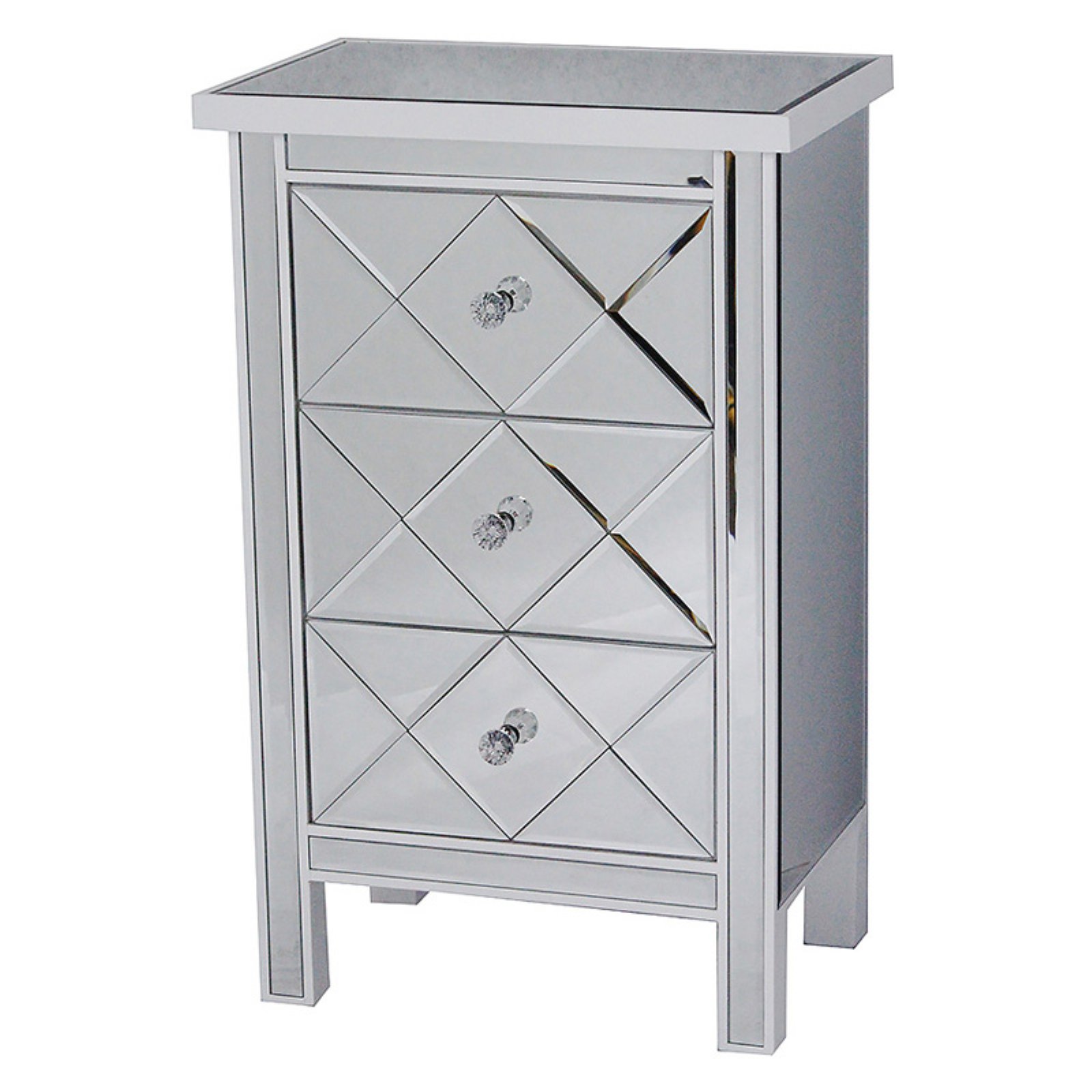 Heather Ann Creations Emmy 3 Drawer Mirrored Accent Cabinet - image 1 of 7