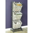 thumbnail image 1 of Heather Ann Creations W22330-GREY Vale 3-Tier Magazine Rack with 3 Hyacinth Storage Baskets, Grey & Grey Washed Water Hyacinth - 42.25 x 11.8 x 15 in., 1 of 10