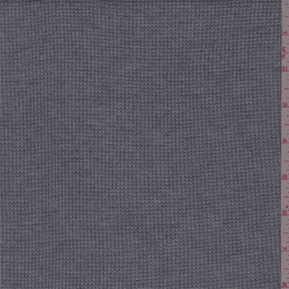Heather Charcoal Mini Waffle Thermal Knit, Fabric By the Yard