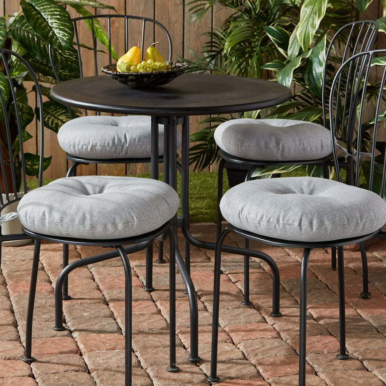 Heather Gray 15 inch Outdoor Round Bistro Chair Cushion 4 pack Walmart