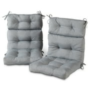 Heather Gray 44 x 22 in. Outdoor High Back Chair Cushion (2-Pack) by Greendale Home Fashions