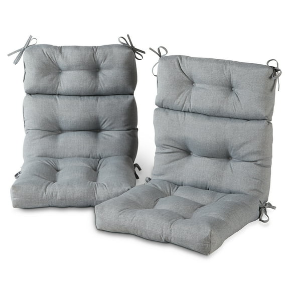 Heather Gray 44 x 22 in. Outdoor High Back Chair Cushion (2-Pack) by Greendale Home Fashions