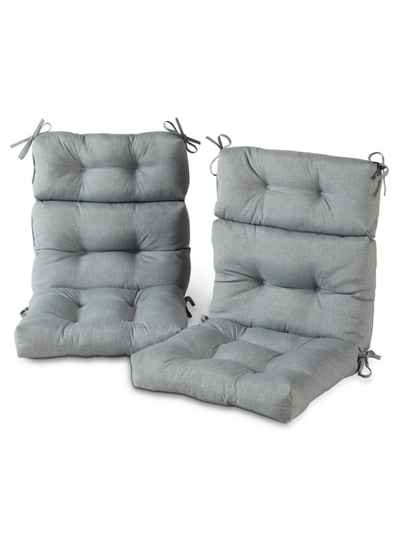 Heather Gray 44 x 22 in. Outdoor High Back Chair Cushion (set of 2) by Greendale Home Fashions