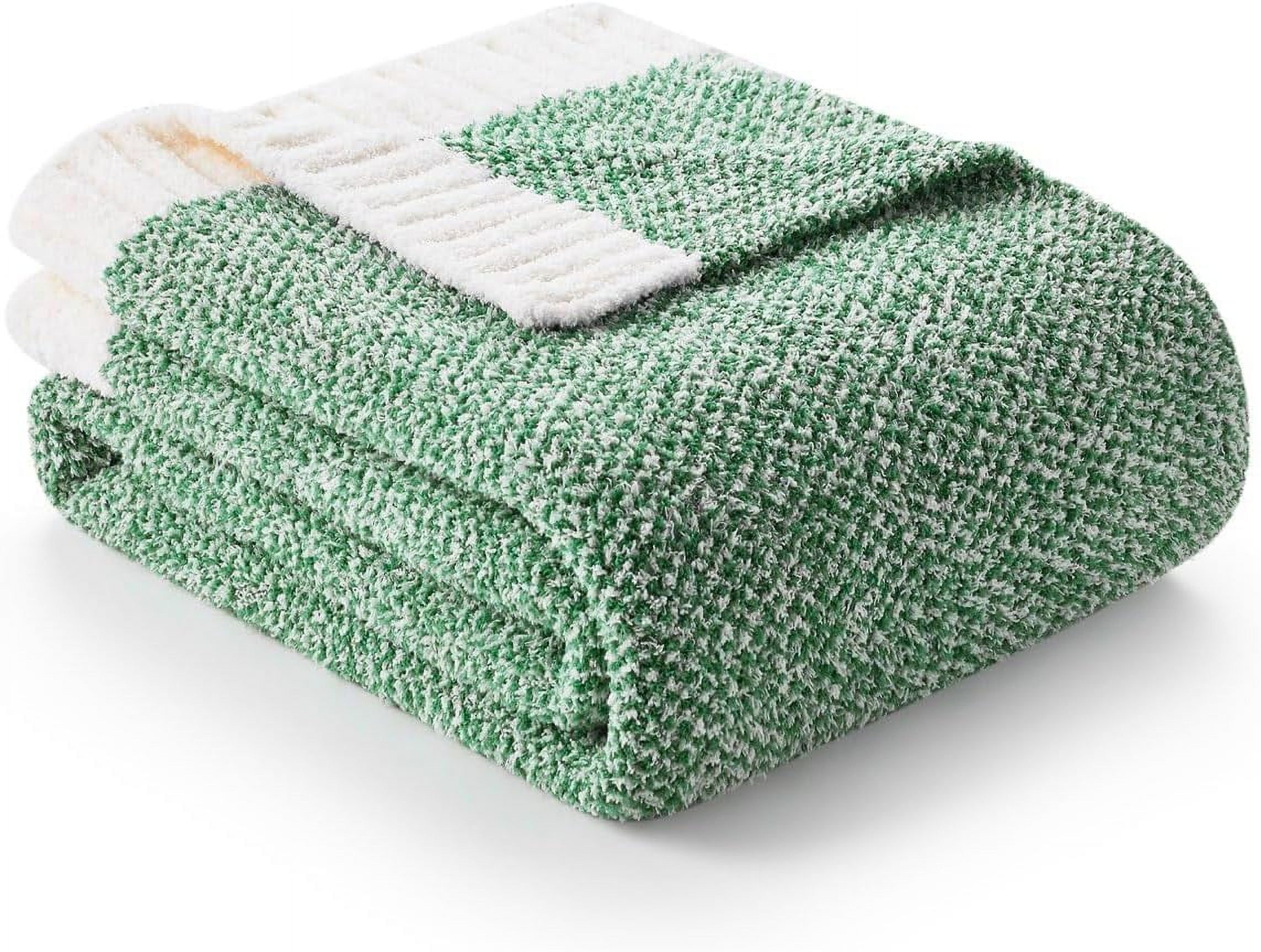 Heather Green Throw Blanket for Couch, Super Soft Warm Blankets, Cozy